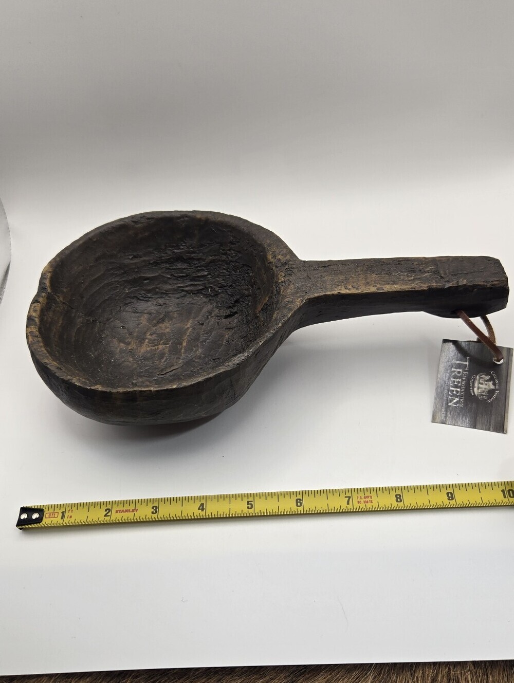 NWT Resin Reproduction of an Early American Treenware Kitchen Scoop/Bowl
